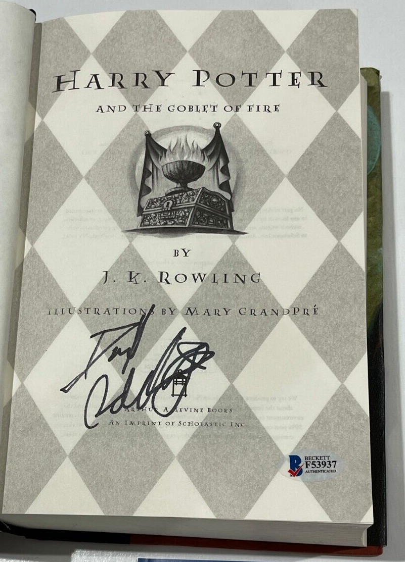DANIEL RADCLIFFE SIGNED HARRY POTTER AND THE GOBLET OF FIRE BOOK BECKETT 1