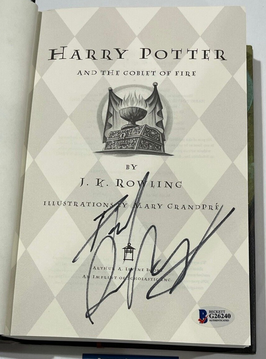 DANIEL RADCLIFFE SIGNED HARRY POTTER AND THE GOBLET OF FIRE BOOK BECKETT 7