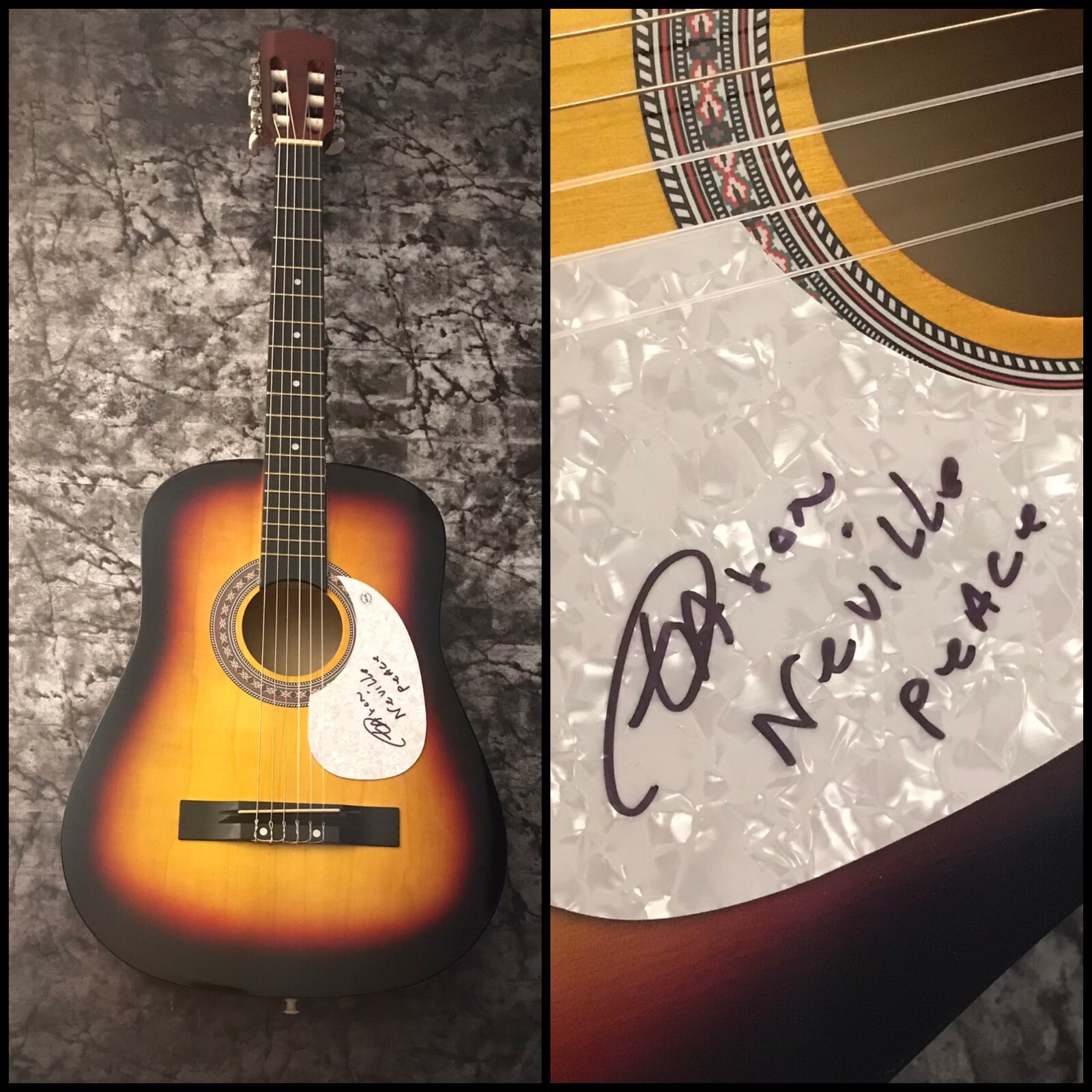 GFA The Neville Brothers * AARON NEVILLE * Signed Autograph Acoustic Guitar COA