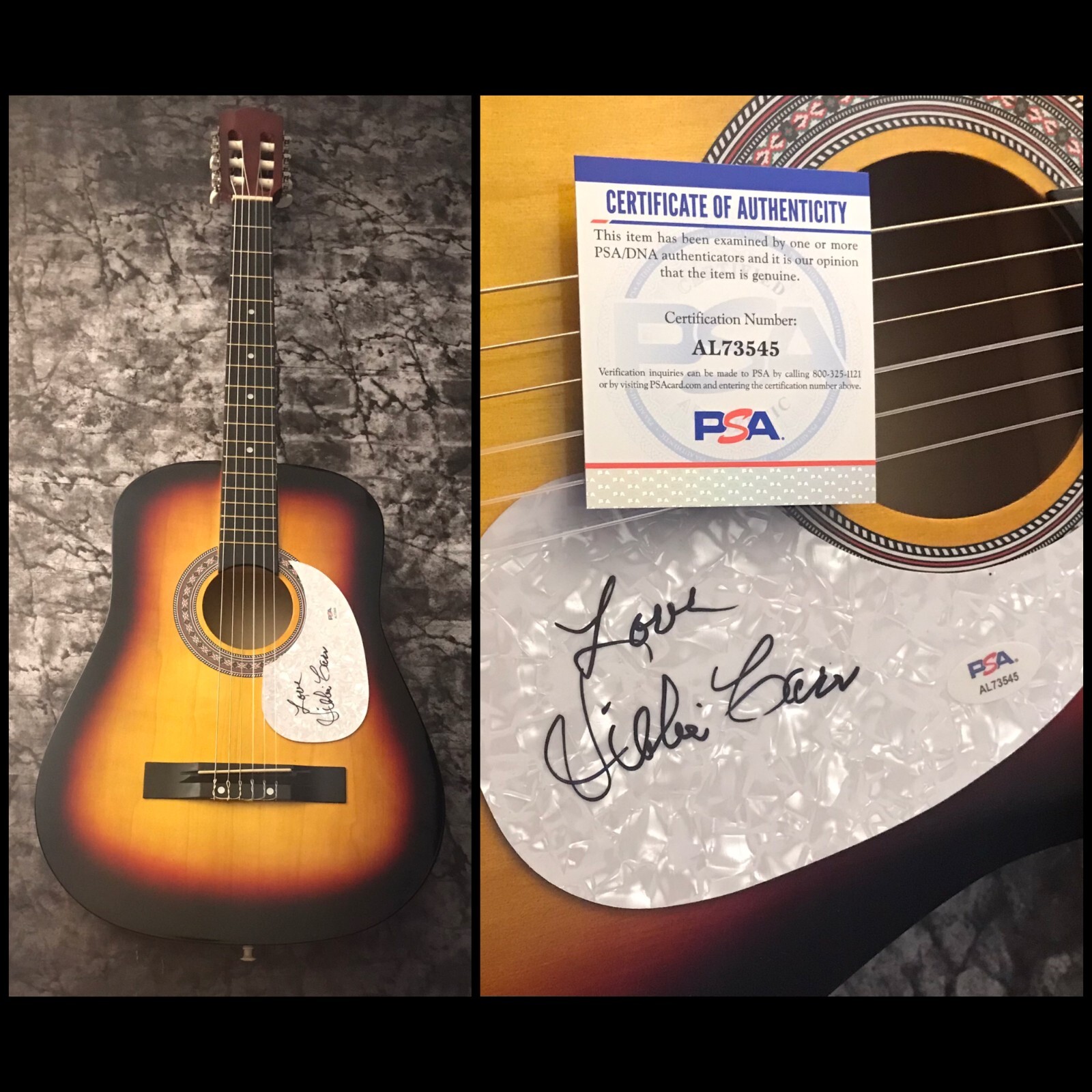 PSA It Must Be Him Star * VIKKI CARR * Signed Acoustic Guitar COA