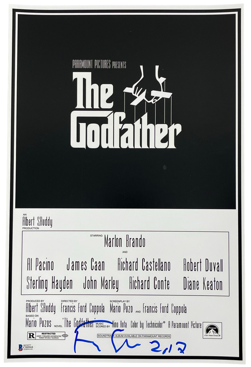 FRANCIS FORD COPPOLA SIGNED GODFATHER 12X18 PHOTO AUTHENTIC AUTOGRAPH BECKETT