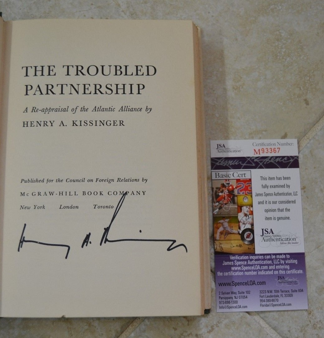 Henry Kissinger Signed The Troubled Partnership w/ JSA COA #M93367 Richard Nixon