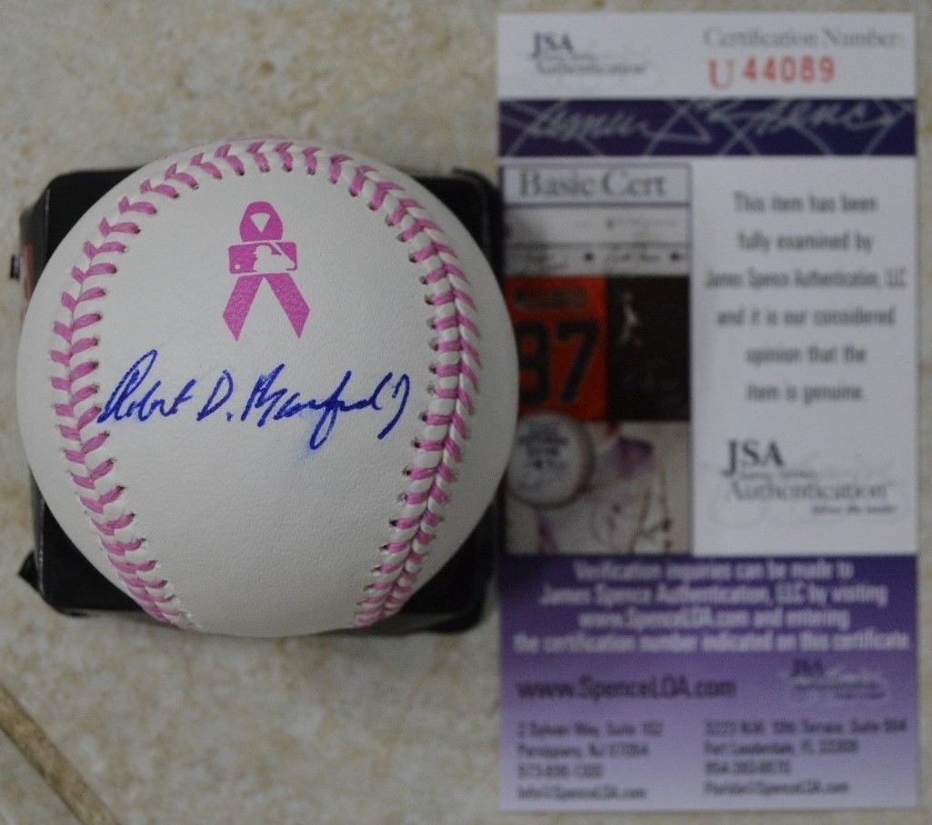 Robert Manfred Signed MLB Breast Cancer Baseball JSA COA U44089 Commissioner Rob