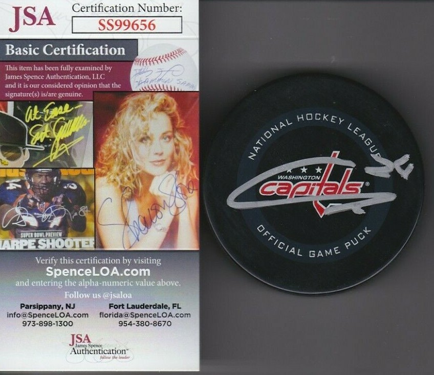 Connor McMichael Signed Official NHL Game Puck w/ JSA COA Washington Capitals #1