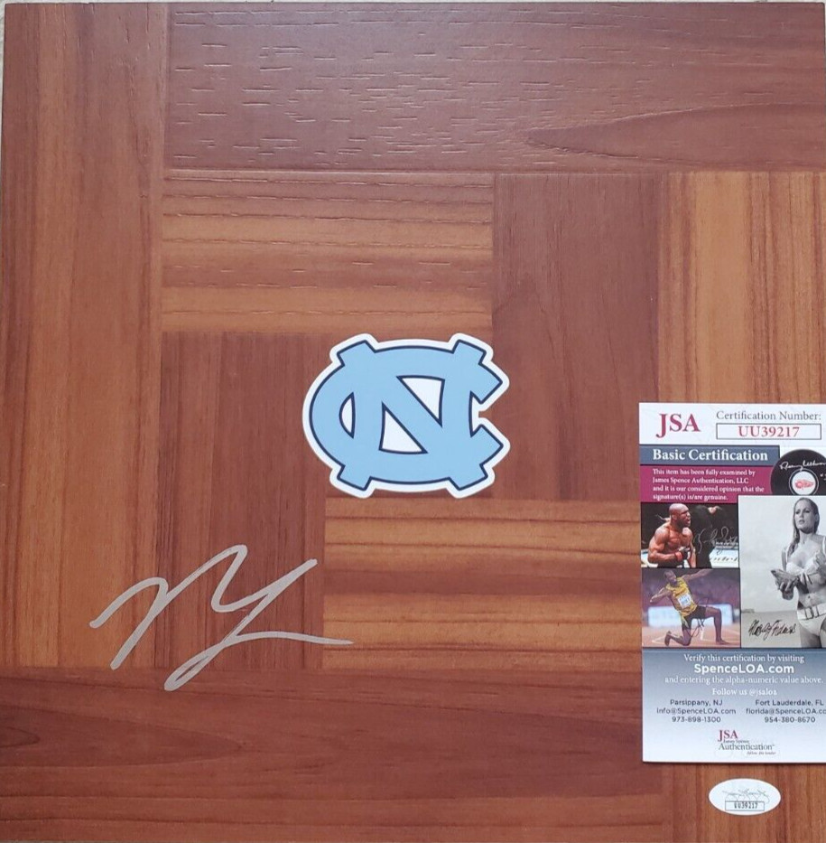 Nassir Little Signed Floorboard w/ JSA COA #UU39217 North Carolina Tar Heels UNC