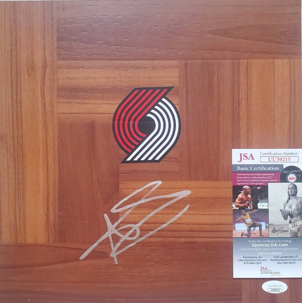 Anfernee Simons Signed Floorboard w/ JSA COA #UU39215 Portland Trail Blazers UNC