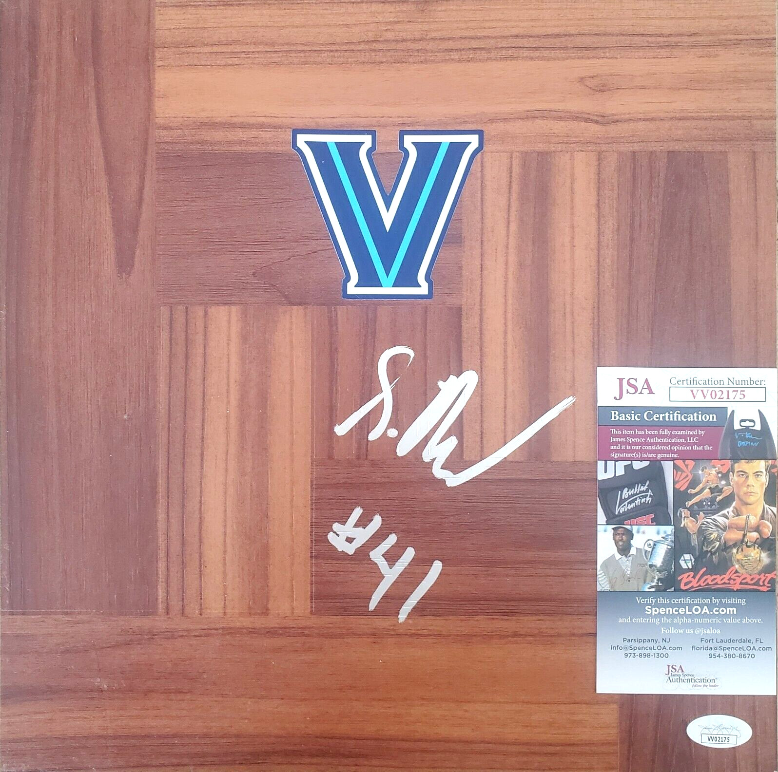 Saddiq Bey Signed Floorboard JSA COA #VV02175 Villanova Wildcats Detroit Pistons