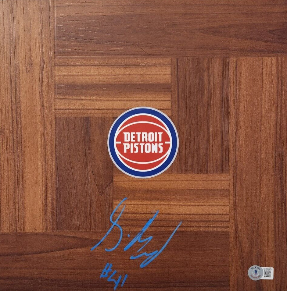 Saddiq Bey Signed Floorboard BAS COA #BH066429 Detroit Pistons Villanova Beckett