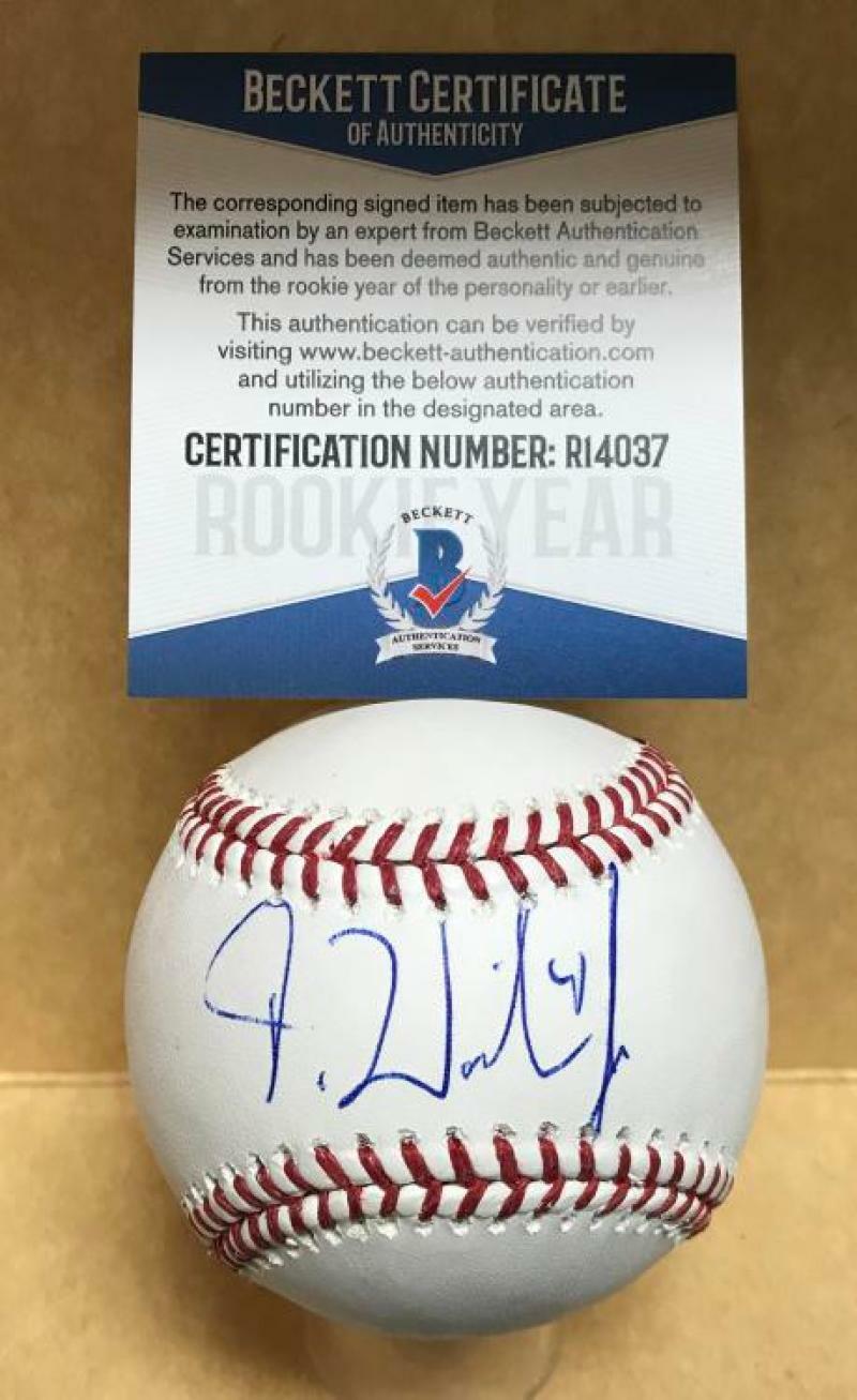 D.J. WILSON CHICAGO CUBS SIGNED M.L. BASEBALL ROOKIE YEAR BECKETT R14037