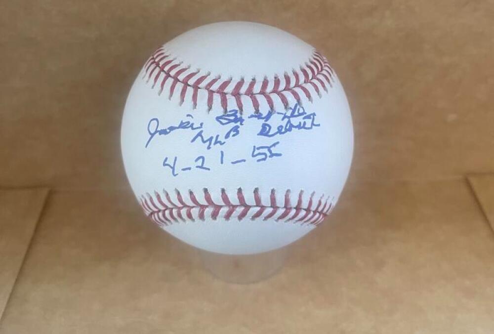 JACKIE BRANDT MLB DEBUT 4-21-56 SIGNED AUTO M.L. BASEBALL BECKETT AUTHENTICATED