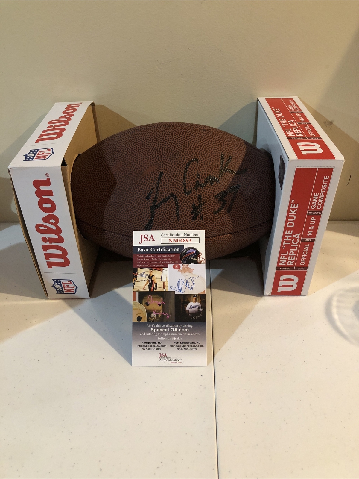 MIAMI DOLPHINS- LARRY CSONKA SIGNED AUTOGRAPH DUKE REPLICA FOOTBALL JSA COA CUSE