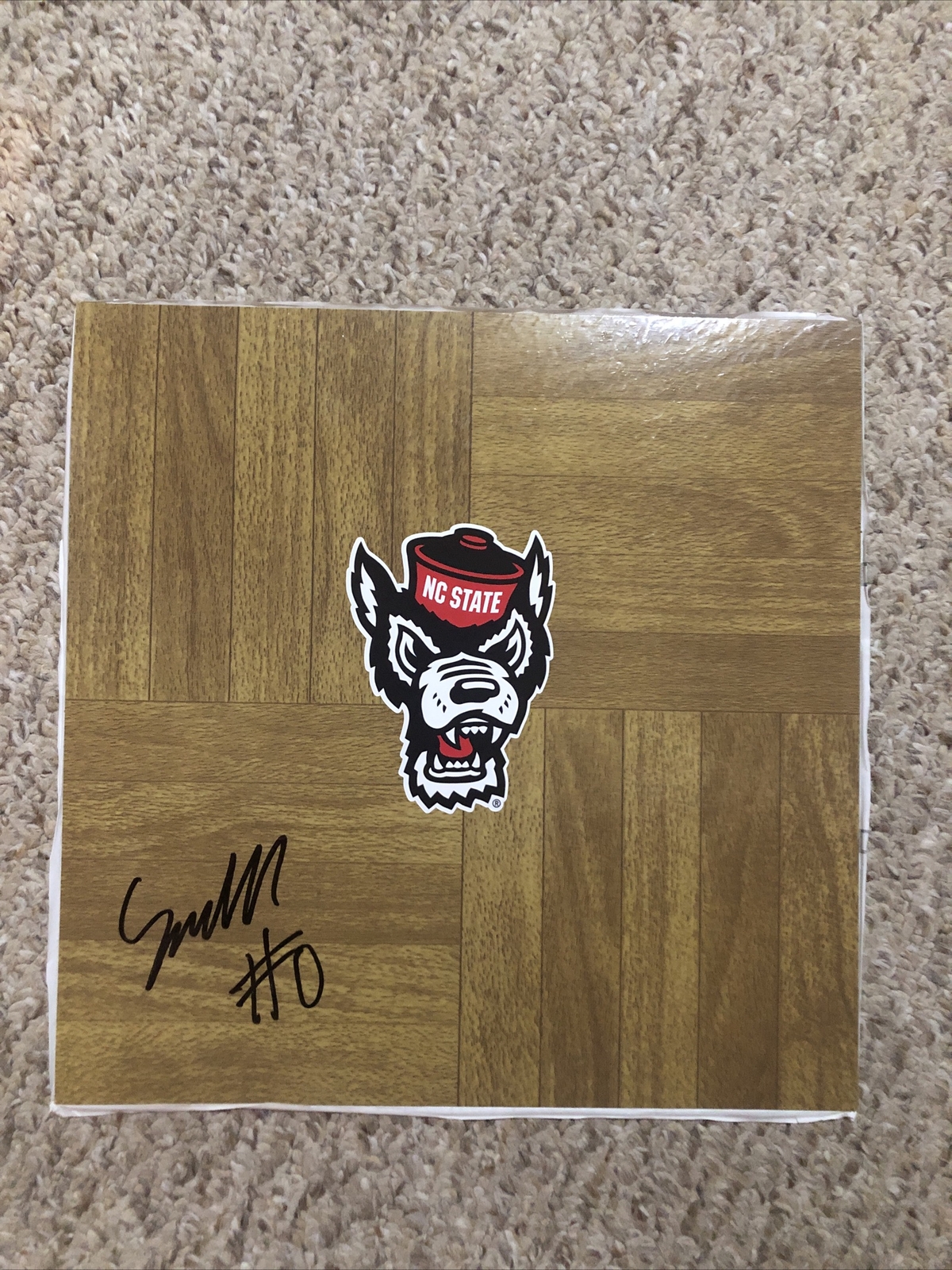 NC STATE WOLFPACK- TERQUAVION SMITH SIGNED AUTOGRAPH LOGO FLOORBOARD COA