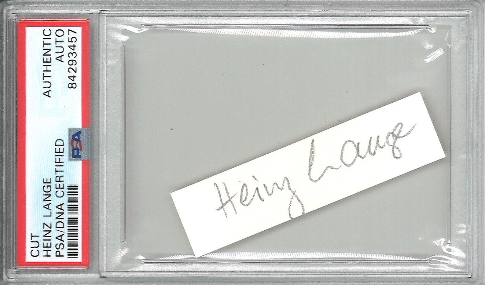 HEINZ LANGE SIGNED CUT SIGNATURE PSA DNA 84293457 (D) GERMAN WWII ACE 70+ V