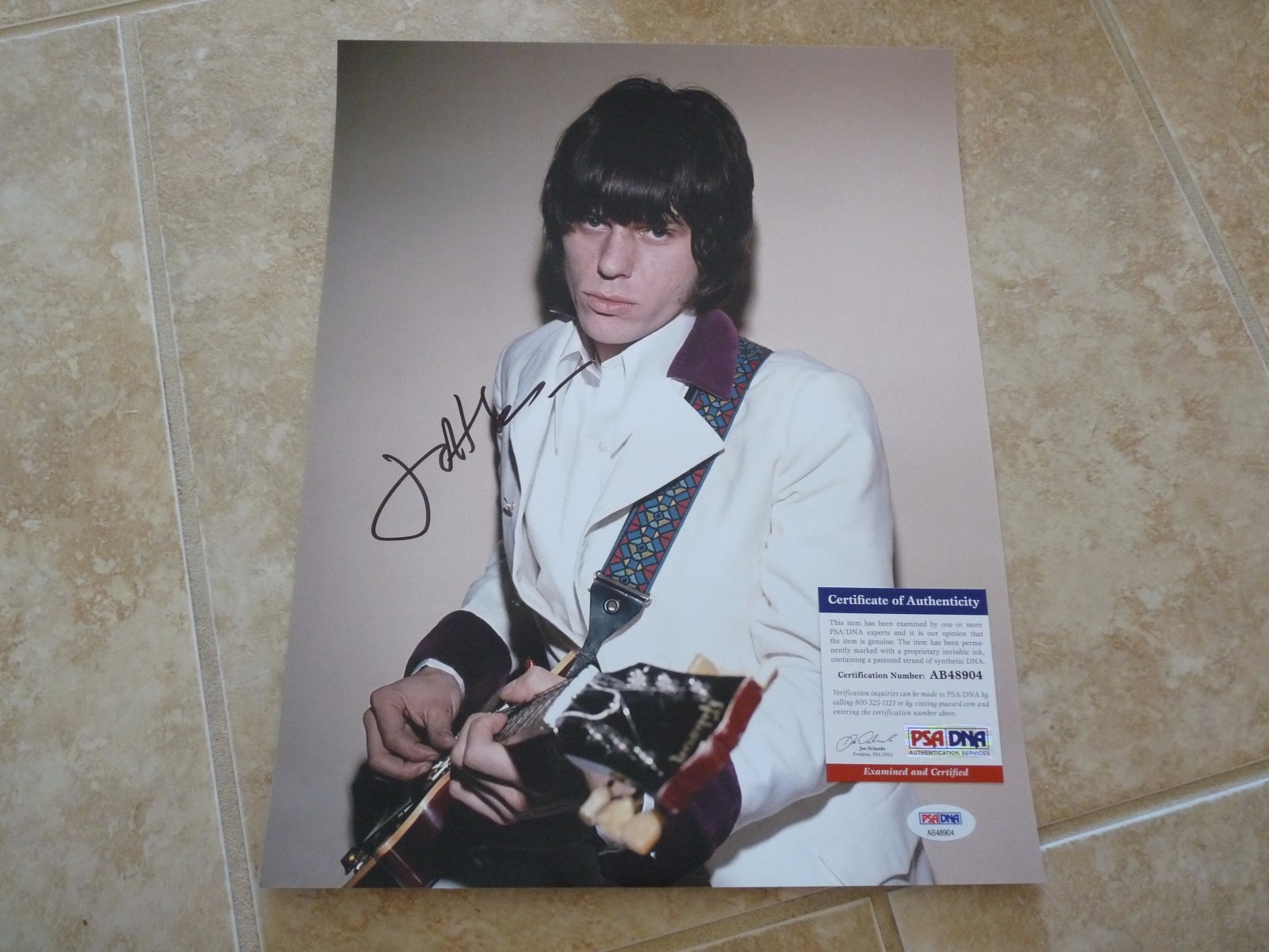 Jeff Beck 11x14 Signed Autographed Photo PSA Certified #2 The Yardbirds F3