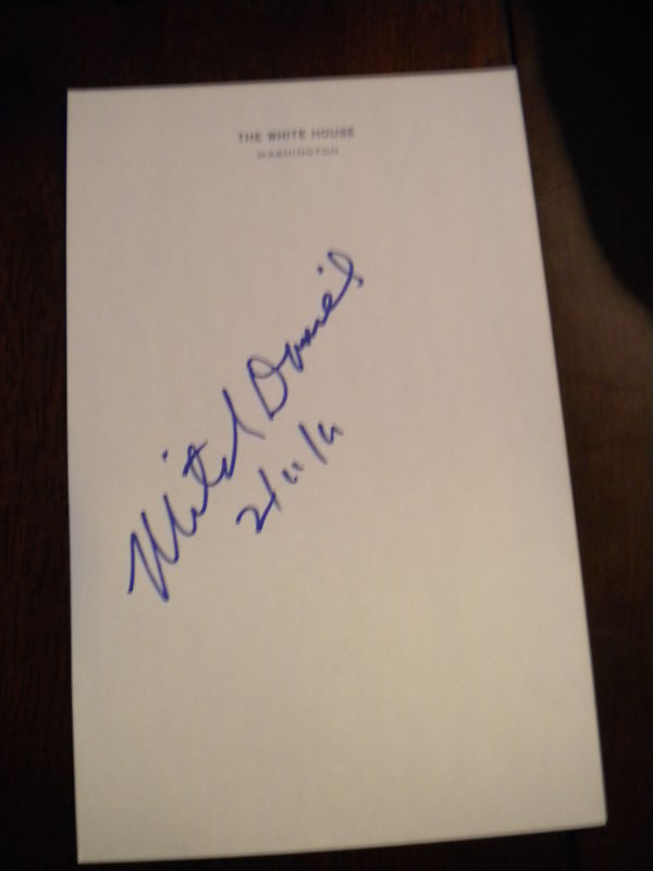 Mitch Daniels signed White House Stationary w PROOF
