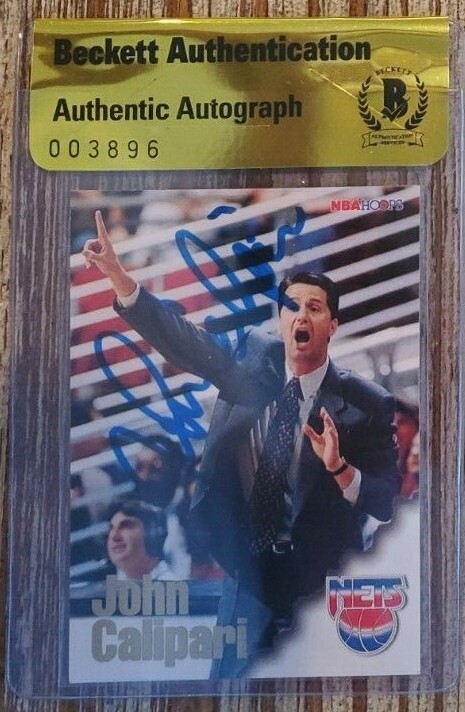 John Calipari Signed 1997-98 Hoops Card w/ BAS COA Beckett Seal of Authenticity