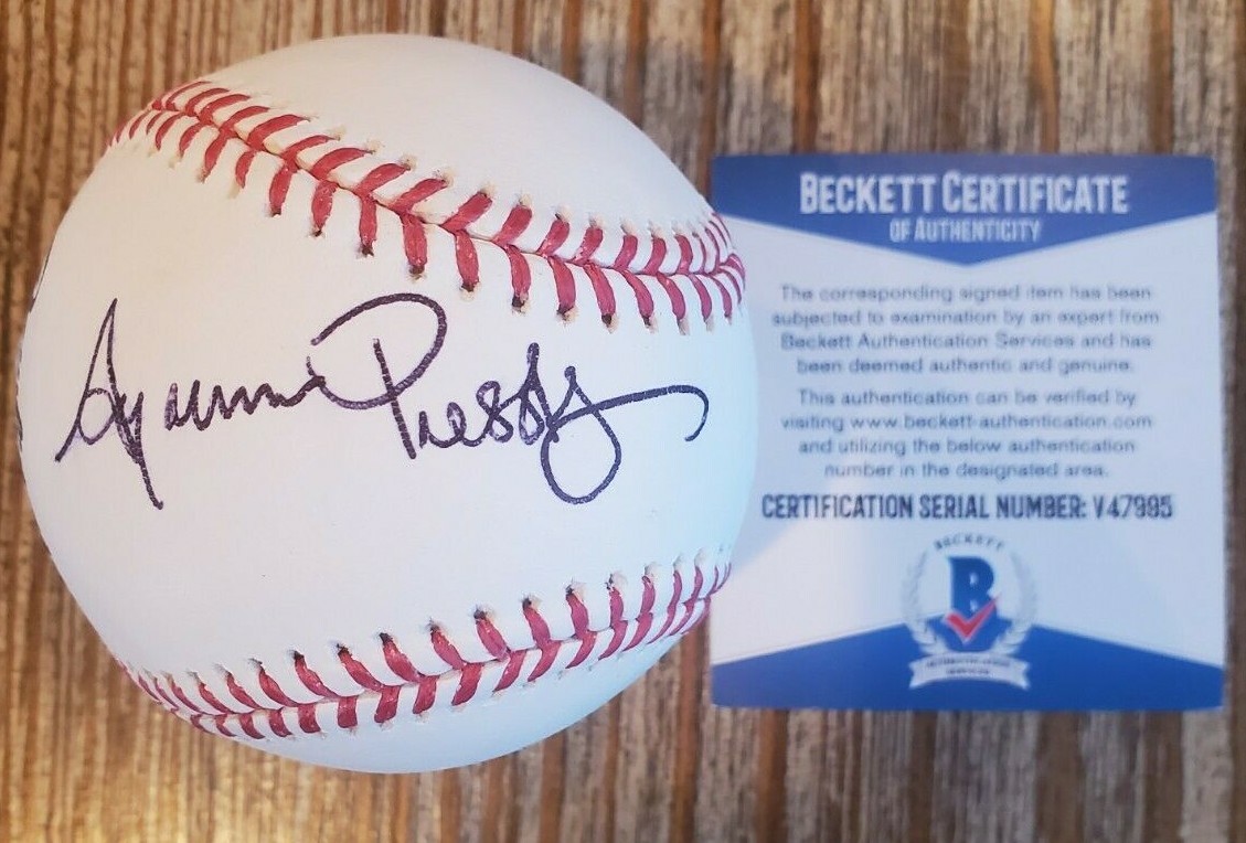 Ayanna Pressley Signed OMLB Baseball w/ BAS COA The Squad Massachusets Beckett