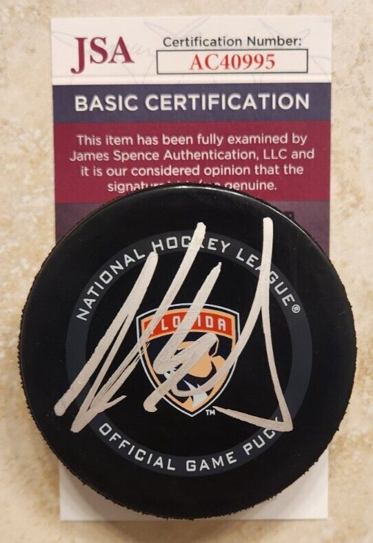 Aaron Ekblad Signed Official NHL Game Puck w/ JSA COA #AC40995 Florida Panthers