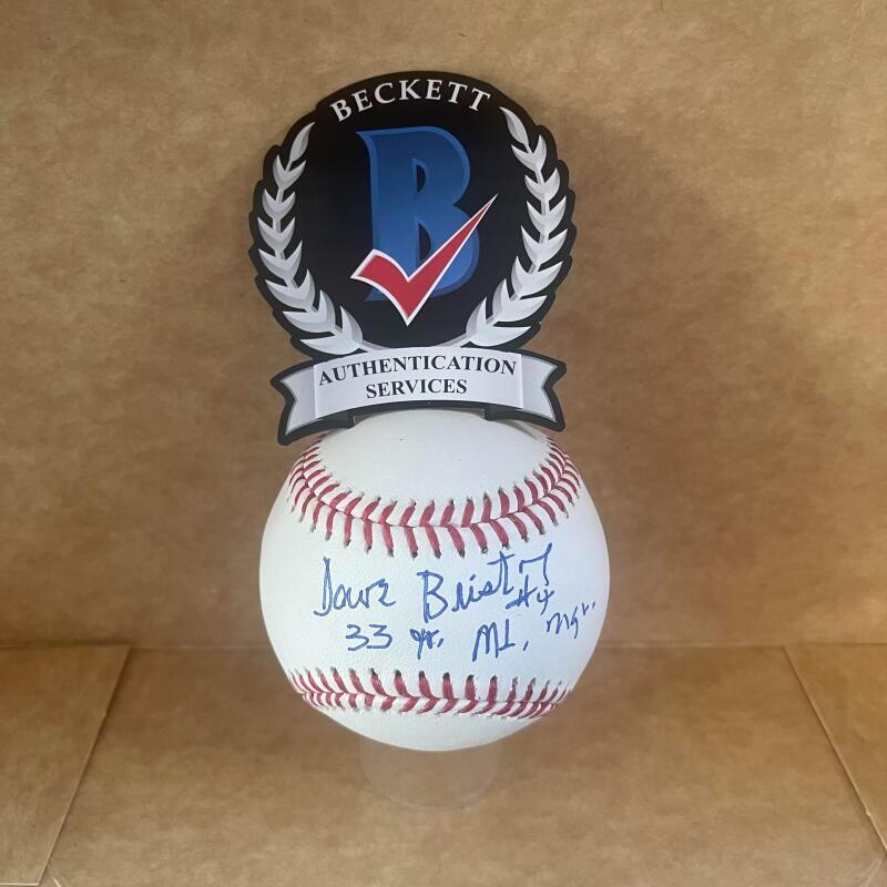 DAVE BRISTOL REDS 33 YR. ML MGR. SIGNED AUTO M.L. BASEBALL BECKETT AUTHENTICATED