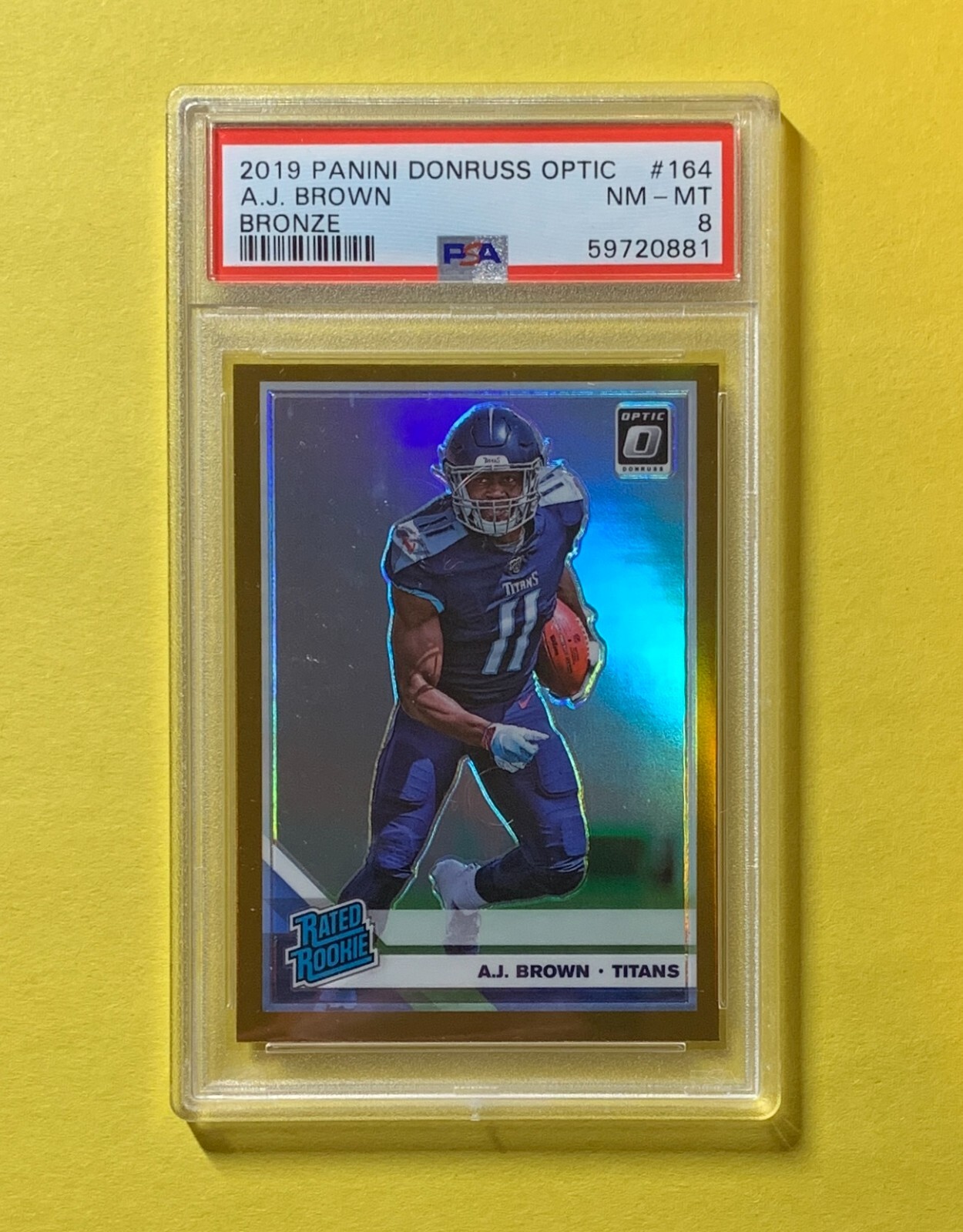 2019 PANINI DONRUSS OPTIC A.J. BROWN BRONZE #164 PSA NM-MT 8 ROOKIE
