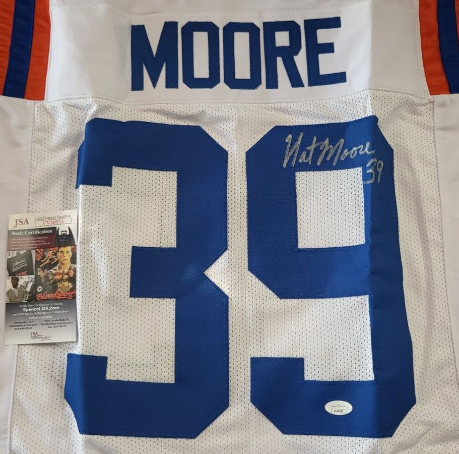 NAT MOORE GATORS #33 SIGNED AUTOGRAPHED CUSTOM JERSEY JSA COA AUTHENTIC