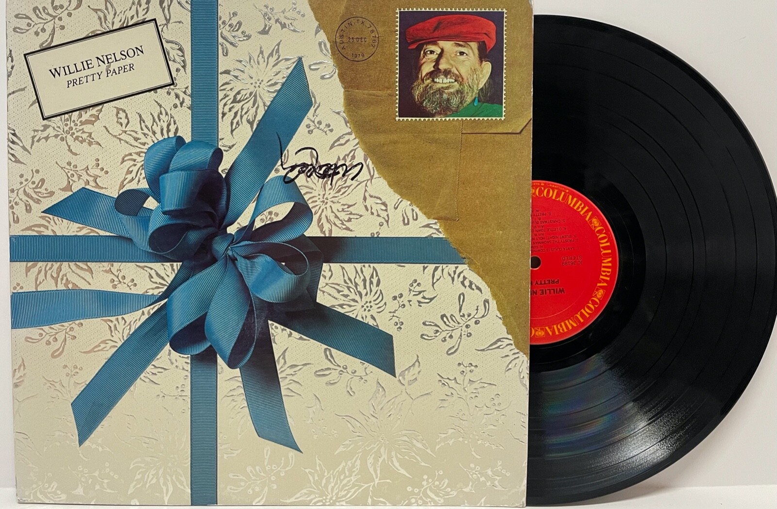 WILLIE NELSON Signed Autograph Vinyl LP 