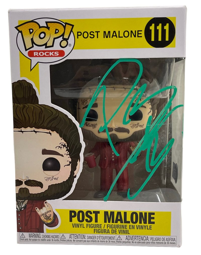 POST MALONE SIGNED ROCKSTAR POP 111 FUNKO FIGURE AUTHENTIC AUTOGRAPH BECKETT 2