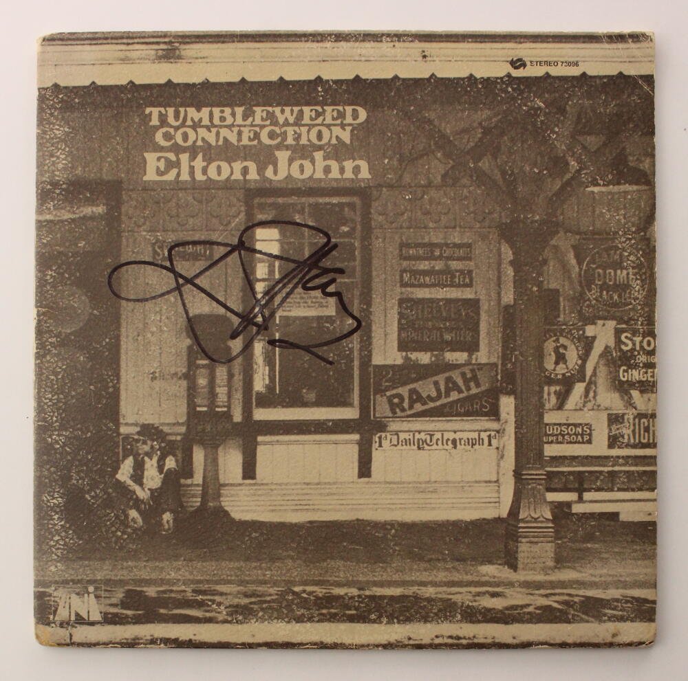 Elton John Signed Autograph Album Vinyl Record - Tumbleweed Connection JSA COA