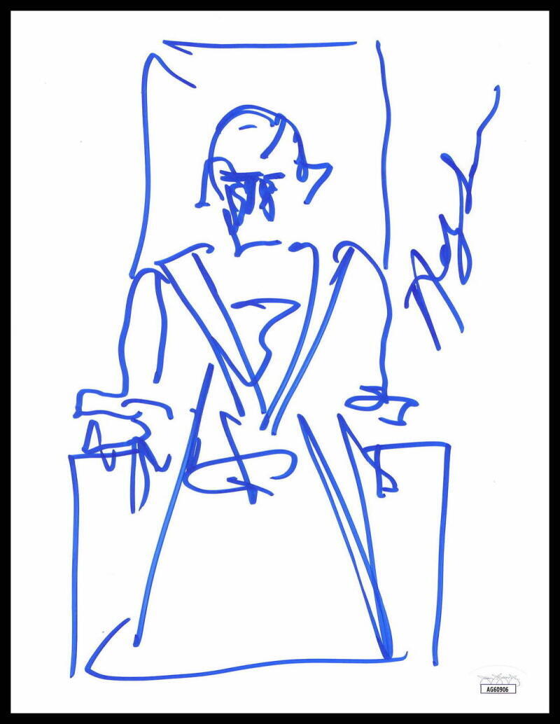 Andy Serkis Signed Autograph Hand Drawn Original Art Sketch Star Wars Snoke JSA