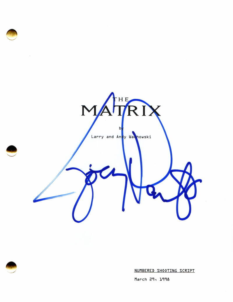 Joe Pantoliano Signed Autograph The Matrix Full Movie Script w/ Keanu Reeeves