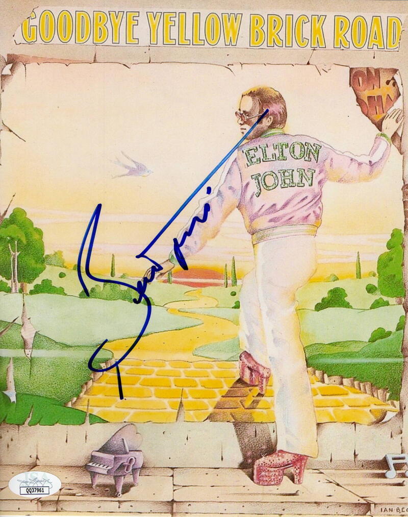 Bernie Taupin Signed Autograph 8x10 Photo - Goodbye Yellow Brick Road w/ JSA COA