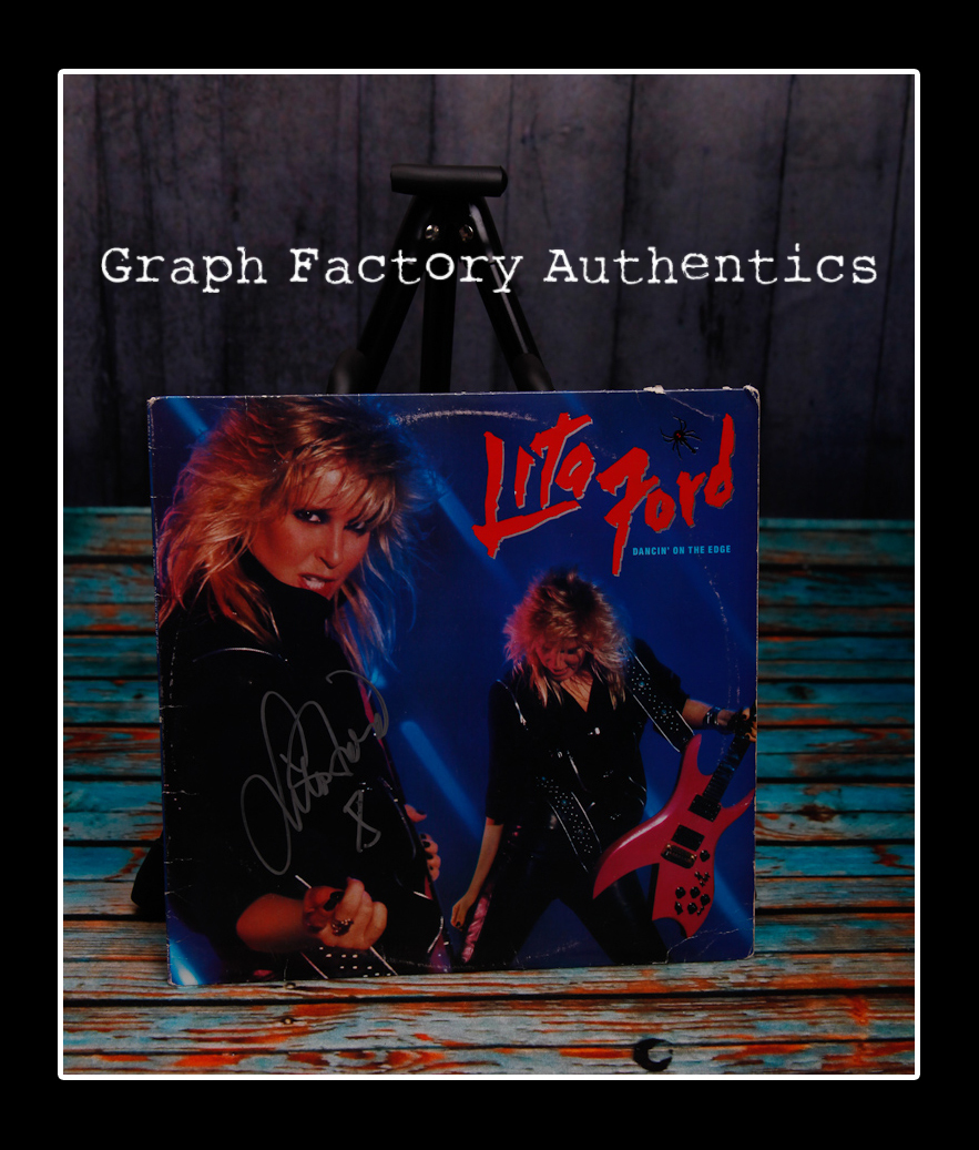 **GFA Dancin' On The Edge *LITA FORD* Signed Record Album AD2 COA**