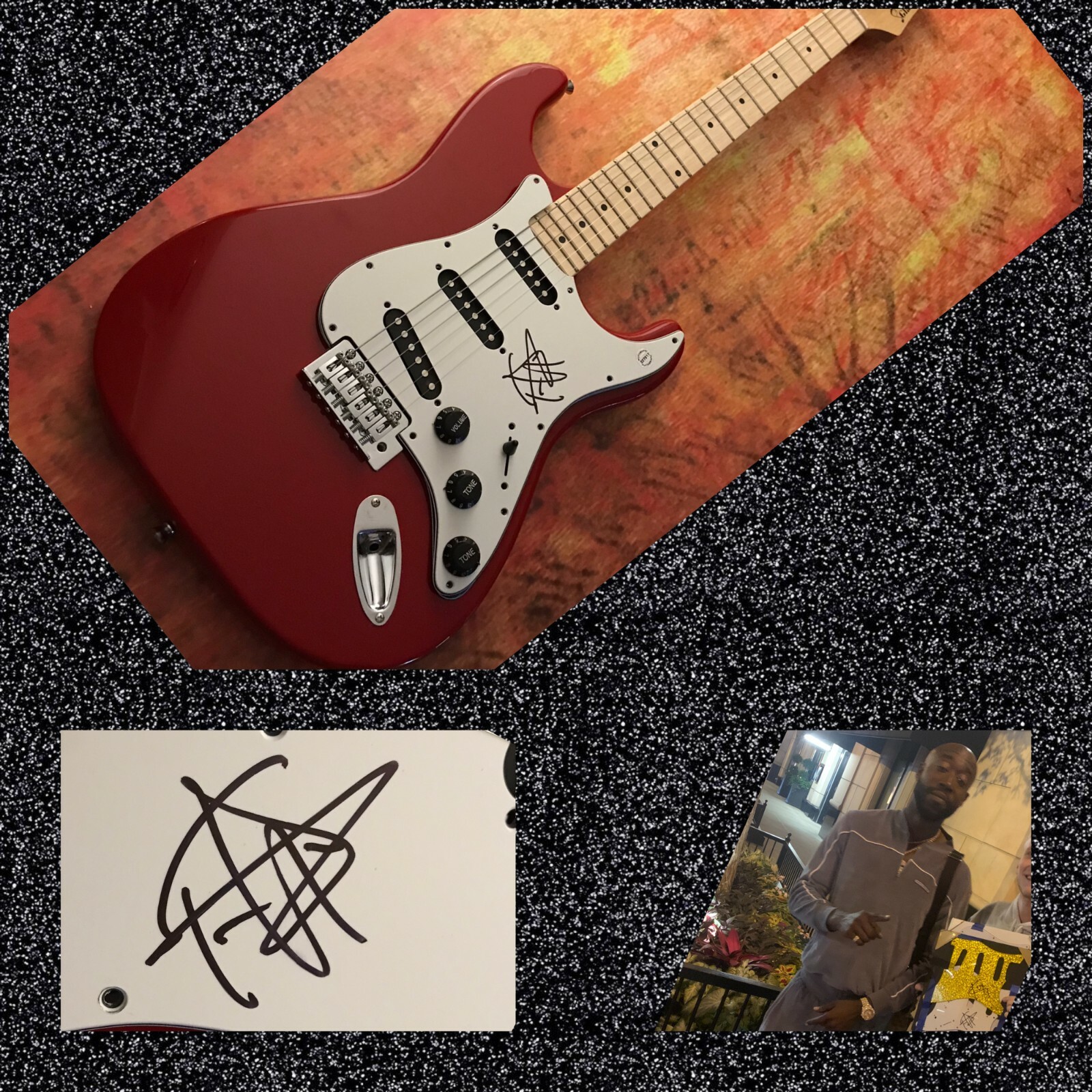 GFA 4 Thangs - Gang Signs * FREDDIE GIBBS * Signed Electric Guitar PROOF F3 COA