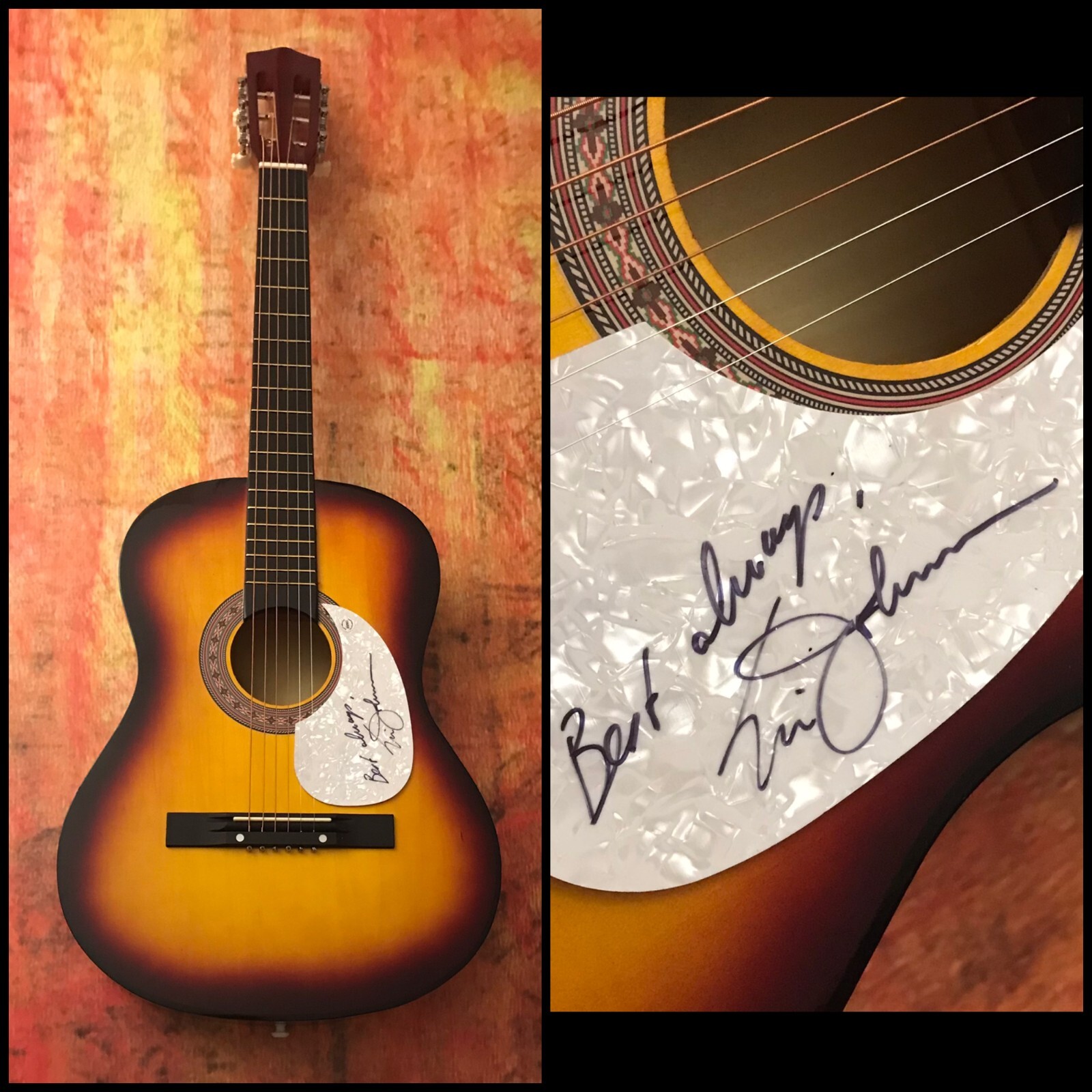 GFA Cliffs of Dover Guitarist * ERIC JOHNSON * Signed Acoustic Guitar E5 COA