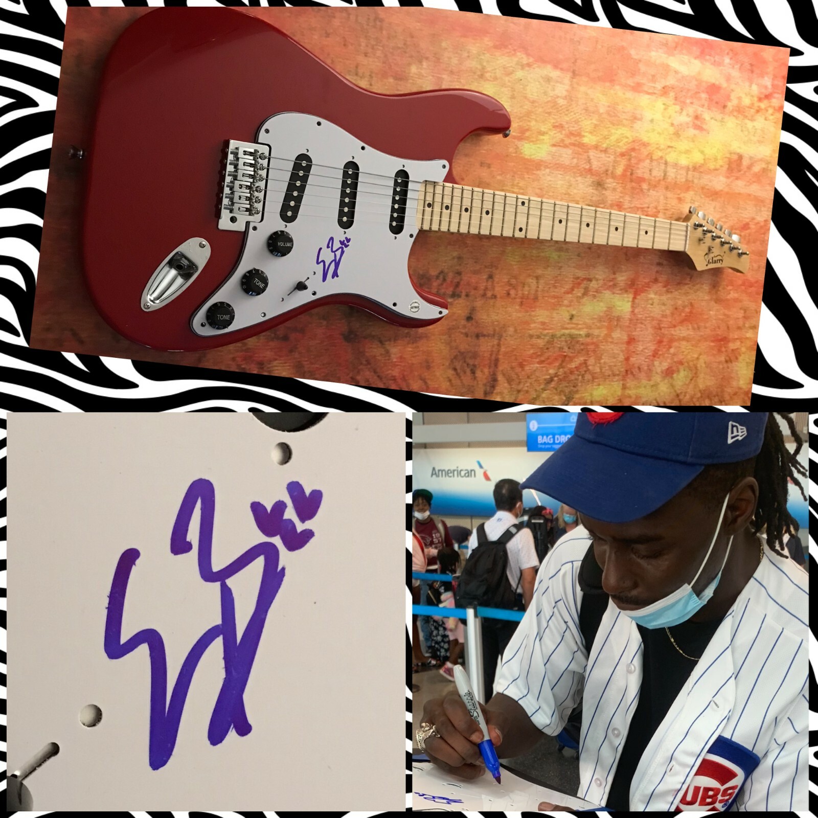 GFA The Black Pumas Fire * ERIC BURTON * Signed Electric Guitar PROOF E3 COA
