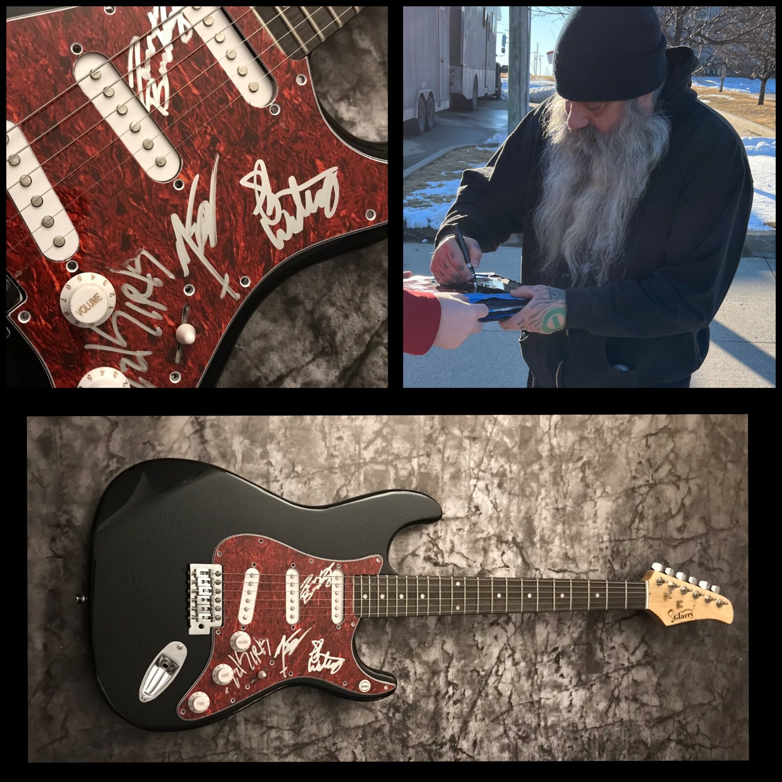 GFA Kirk Windstein x4 Band * CROWBAR * Signed Electric Guitar PROOF C4 COA
