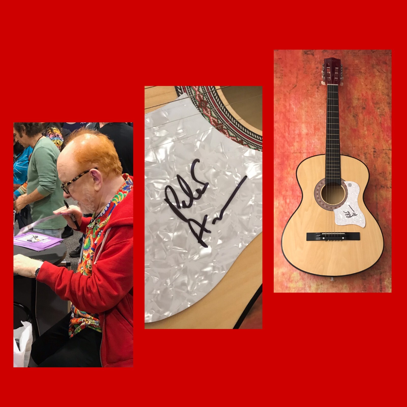 GFA A World Without Love * PETER ASHER * Signed Acoustic Guitar PROOF P4 COA