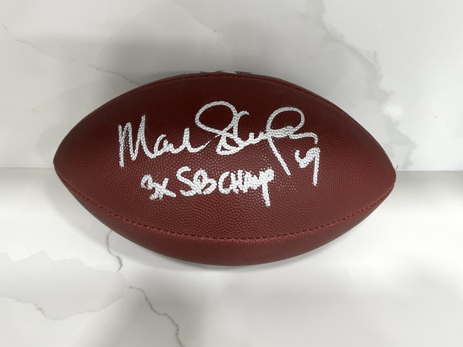 MARK SCHLERETH HAND SIGNED NFL FOOTBALL DENVER BRONCOS AUTOGRAPH BECKETT CERT
