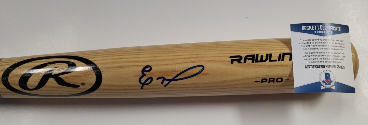 ELROY JIMENEZ CHICAGO WHITE SOX SIGNED AUTOGRAPHED BLONDE RAWLINGS BAT BECKETT