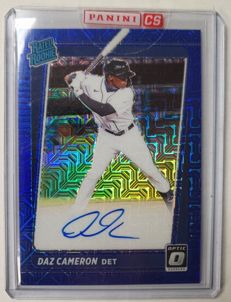 2021 PANINI OPTIC RATED ROOKIES DAZ CAMERON BLUE MOJO AUTO RC CARD /99 RARE