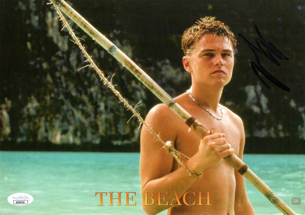 LEONARDO DICAPRIO SIGNED AUTOGRAPH LOBBY CARD PHOTO - THE BEACH W/ JSA ACOA COA