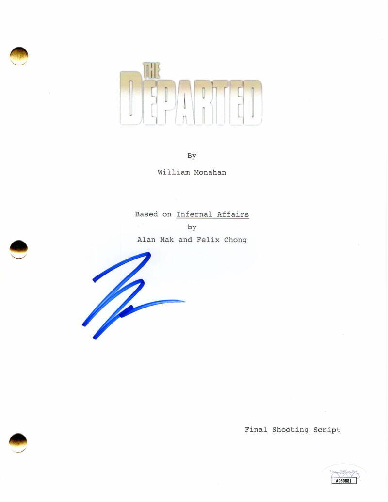 Leonardo Dicaprio Signed Autograph The Departed Full Movie Script - Titanic JSA