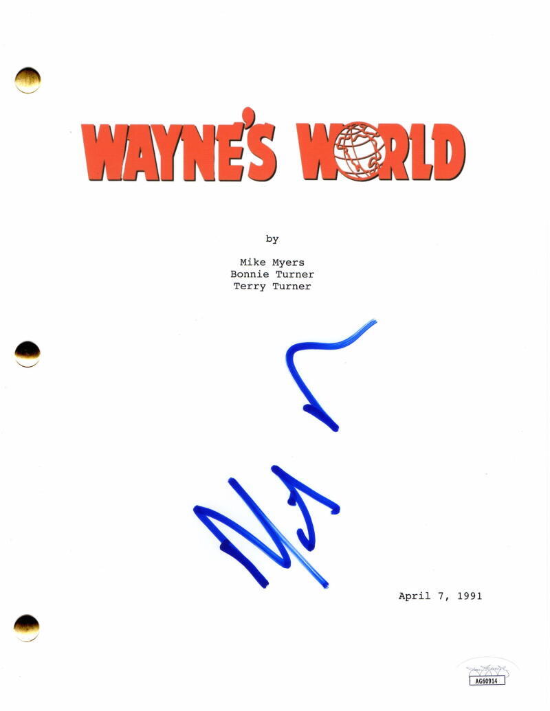 Mike Myers Signed Autograph Wayne's World Full Movie Script - Dana Carvey w/ JSA