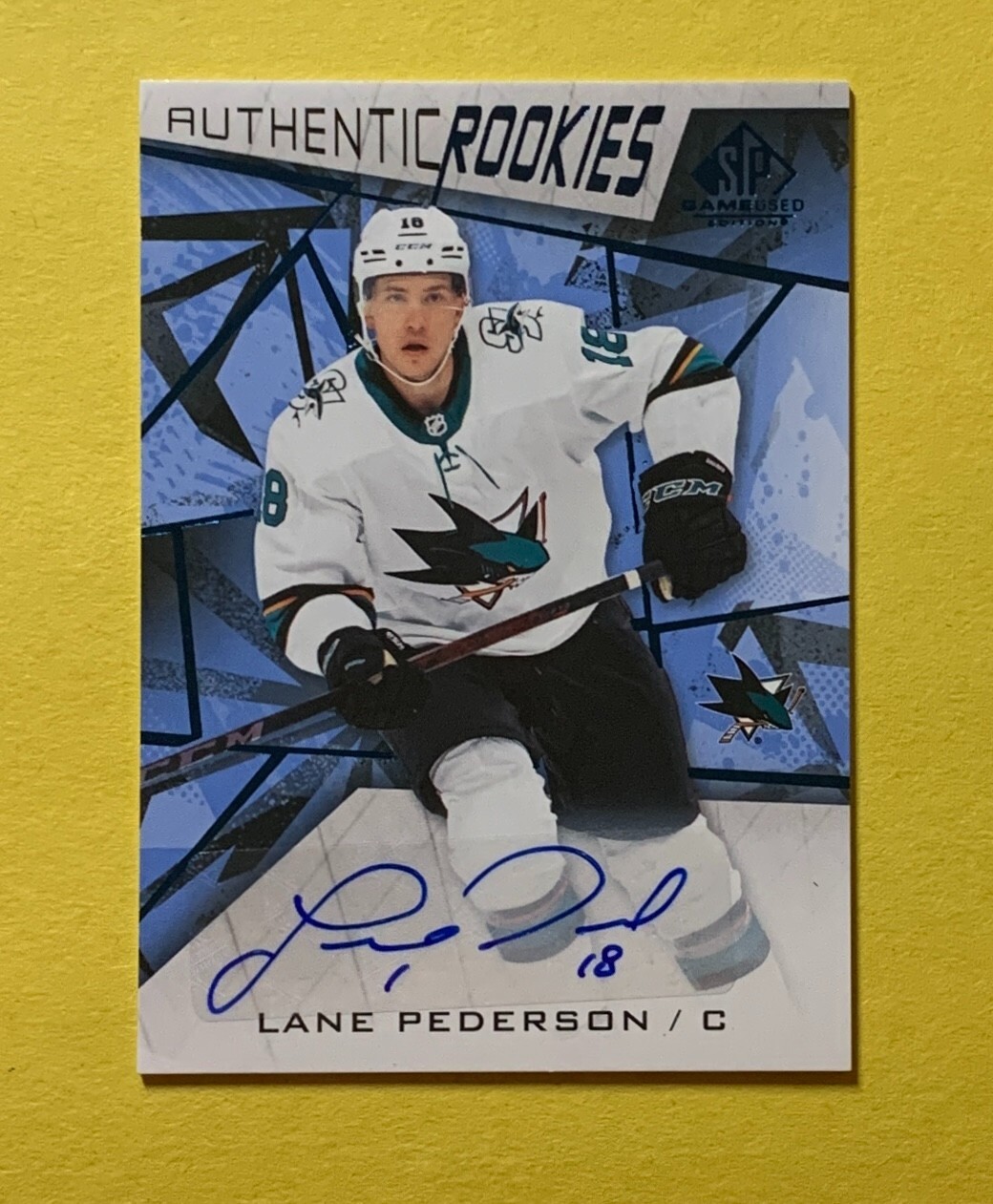 2021-22 UPPER DECK SP GAME USED LANE PEDERSON AUTHENTIC ROOKIES AUTO #192