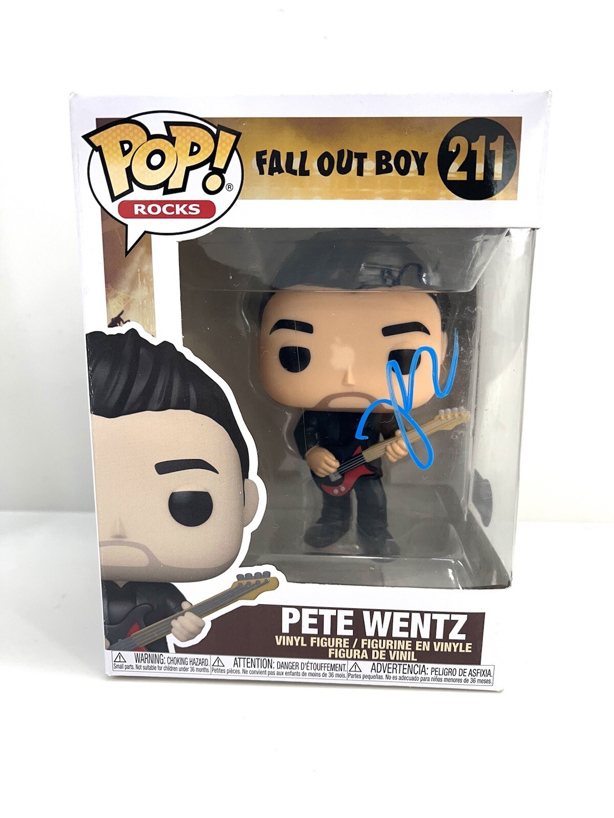 PETE WENTZ HAND SIGNED AUTOGRAPH FUNKO POP BECKETT BAS FALL OUT BOY
