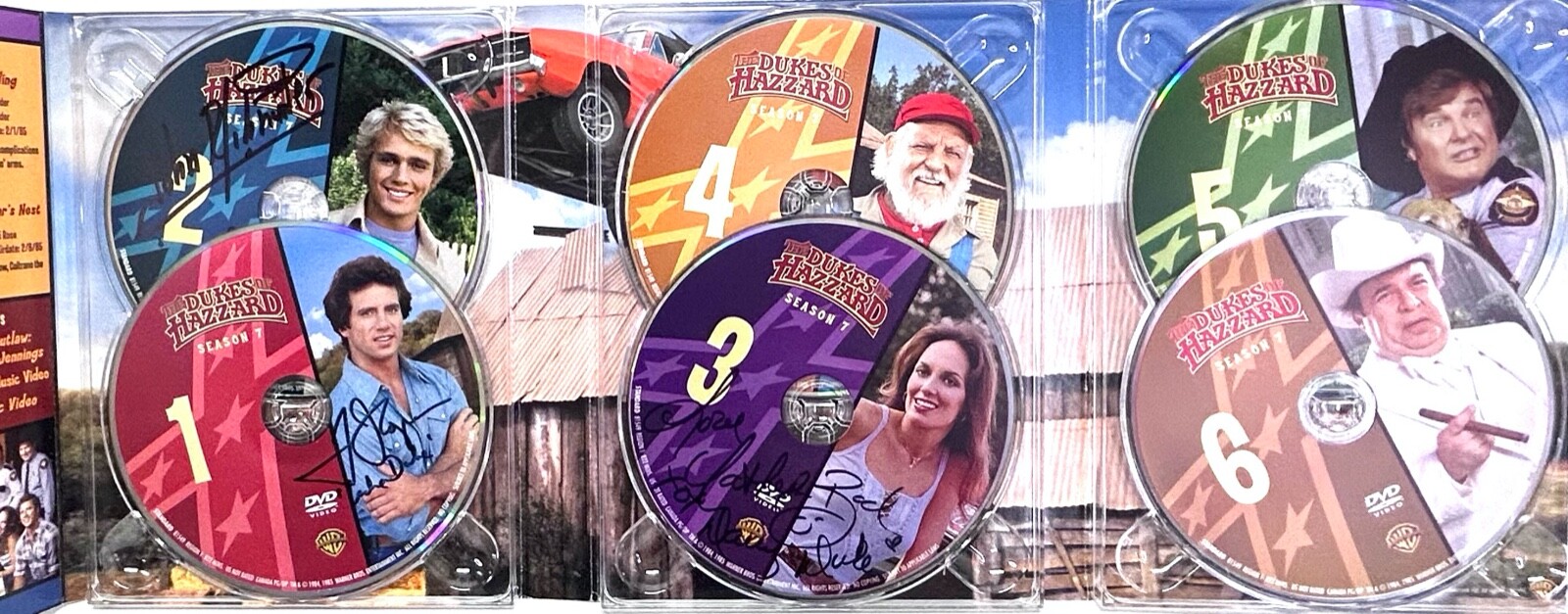 SCHNEIDER WOPAT BACH Signed DVDs Season 7 Box Set DUKES OF HAZZARD
