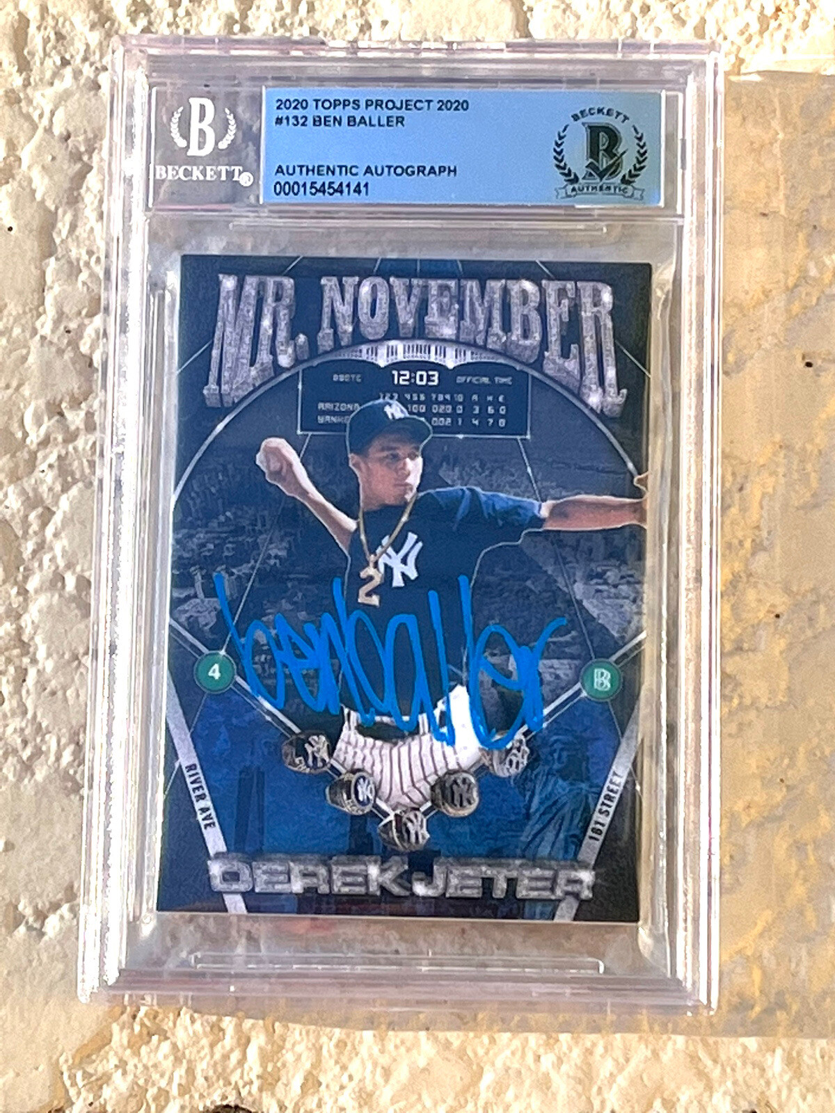 Ben Baller Signed Topps Project 2020 Derek Jeter Card #132 Beckett slab BAS #2
