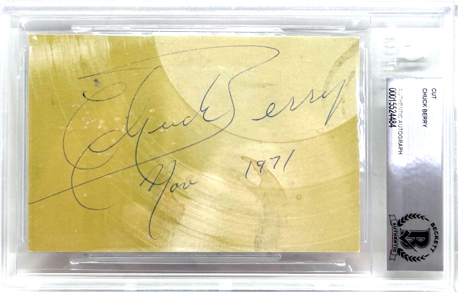 CHUCK BERRY Signed Autograph Slabbed Encapsulated Album Page BAS
