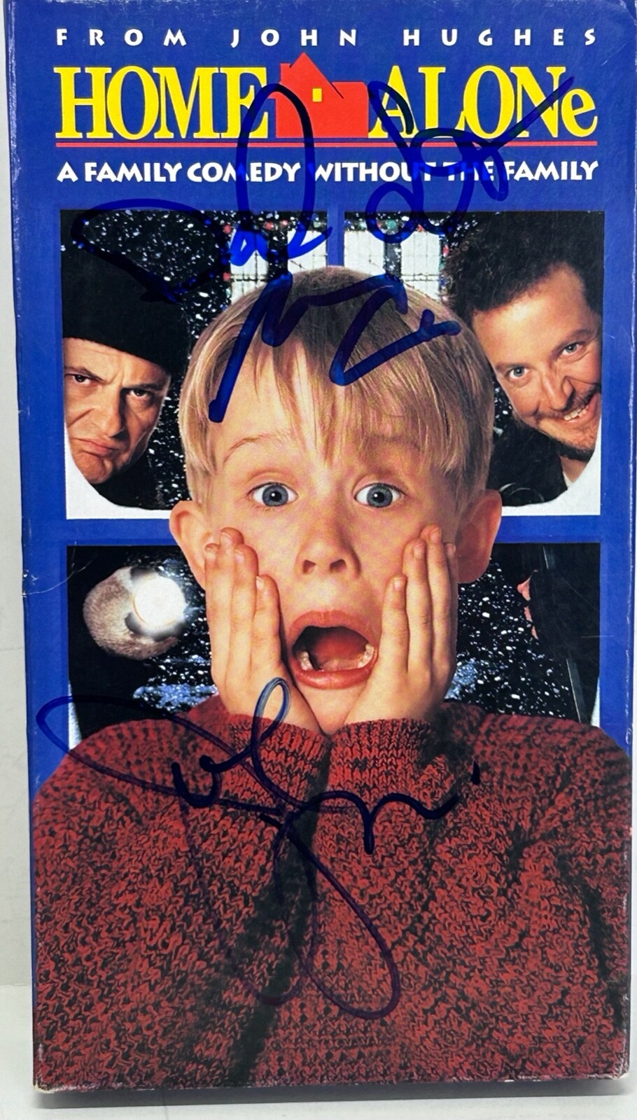 MACAULAY CULKIN D STERN JOE PESCI Signed Autograph Home Alone VHS BAS JSA COA

