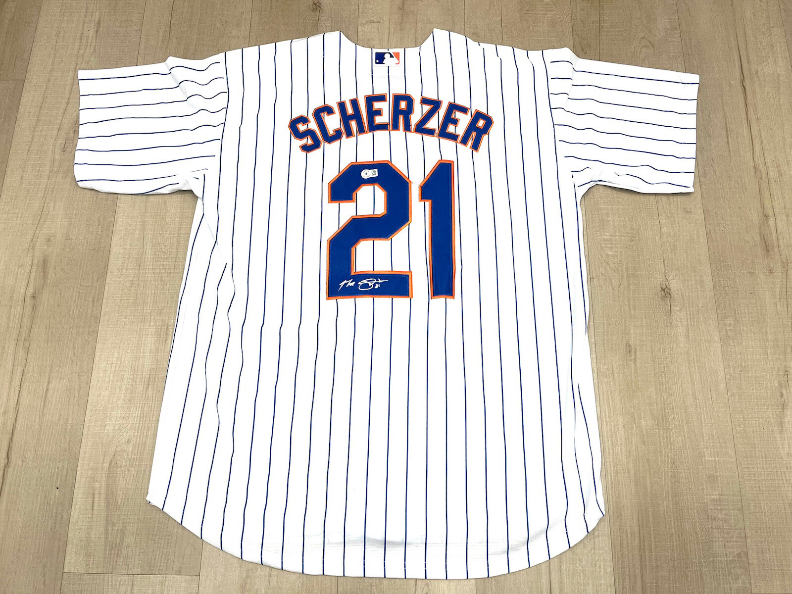 MAX SCHERZER HAND SIGNED NEW YORK METS JERSEY BECKETT BAS CERT #1
